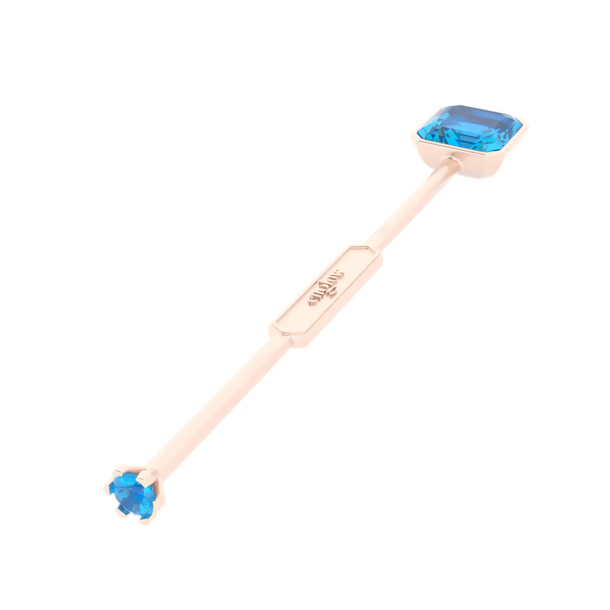 Englow Visky Sitta Santa Maria Aquamarine Rose Gold: Stilvolle Whiskey-Rührer / Stirrer mit 6mm runden Edelstein