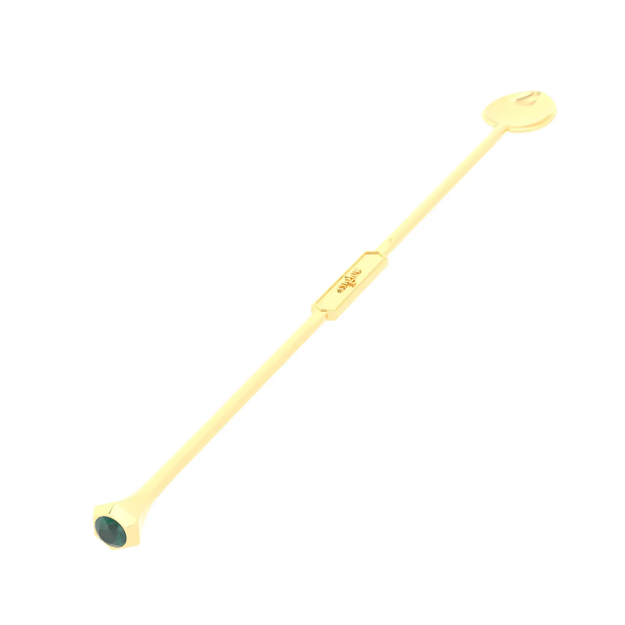 Englow Coctail Sitta Peacock Tanzanite Yellow Gold: Stilvolle Cocktail-Rührer / Stirrer mit 6mm runden Edelstein