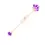 Thumbnail: Englow Visky Saba Purple Amethyst Rose Gold: Stilvolle Whiskey-Rührer / Stirrer mit 6mm runden Edelstein