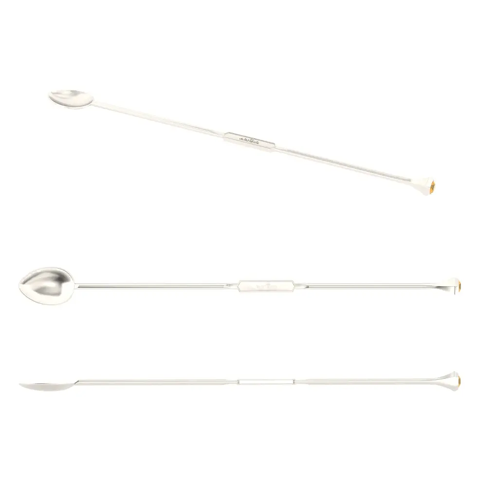Englow Coctail Sitta Golden Zircon White Gold: Stilvolle Cocktail-Rührer / Stirrer mit 6mm runden Edelstein