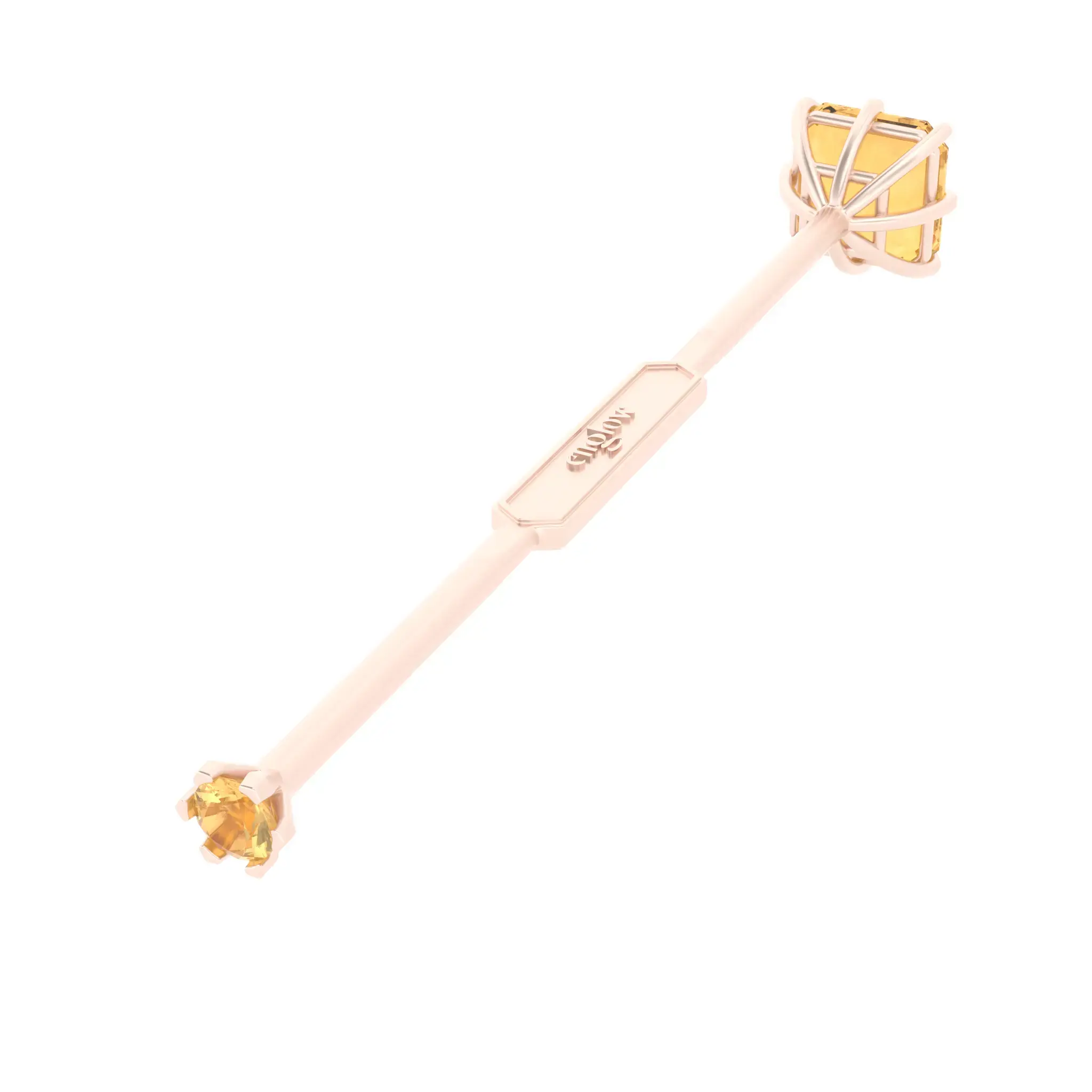 Englow Visky Saba Whiskey Quartz Rose Gold: Stilvolle Whiskey-Rührer / Stirrer mit 6mm runden Edelstein