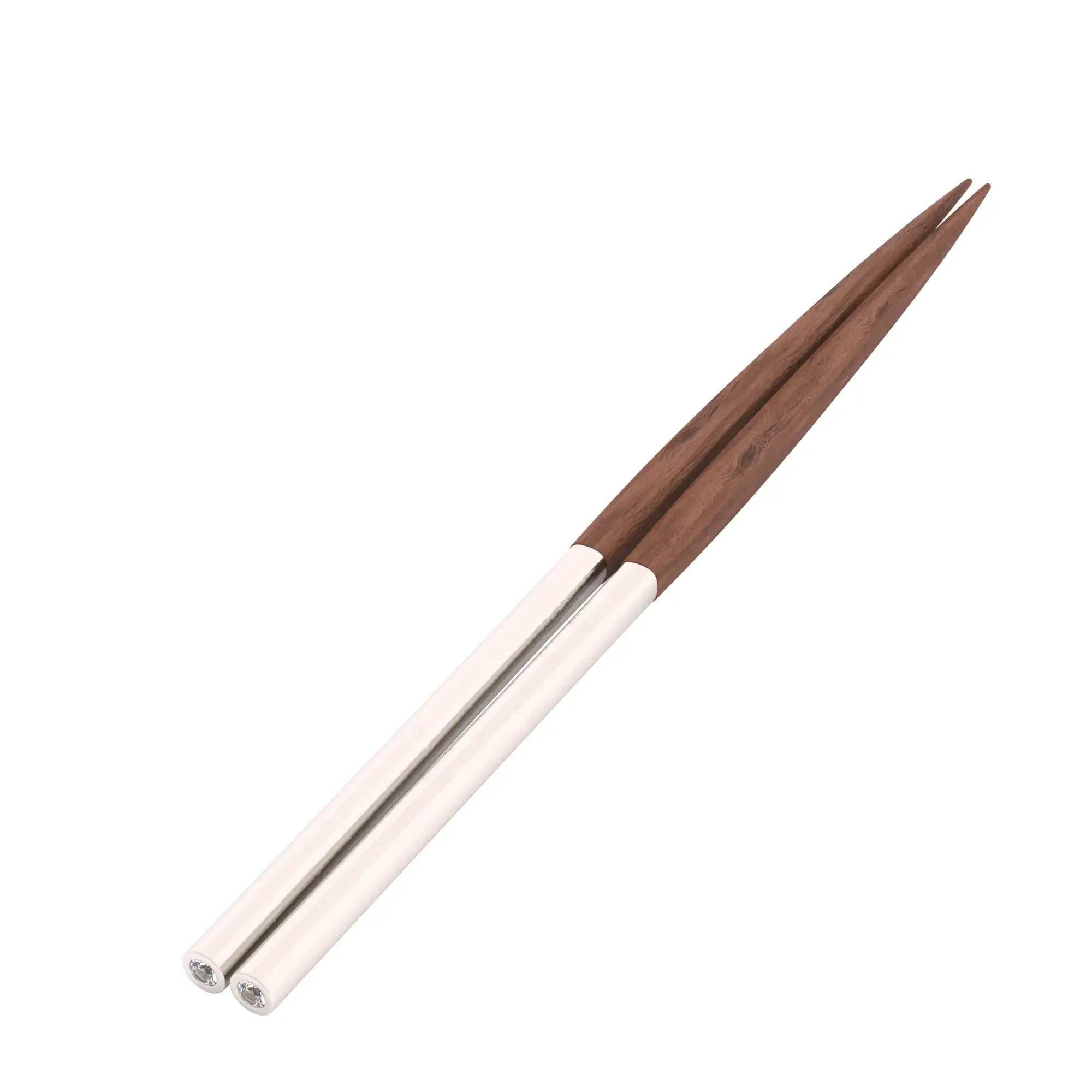 Englow Thanh – Edle, exquisite, Chopsticks / Essstäbchen in Sterlingsilber mit White Topaz