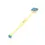 Thumbnail: Englow Visky Sitta Electric Blue Topaz Yellow Gold: Stilvolle Whiskey-Rührer / Stirrer mit 6mm runden Edelstein