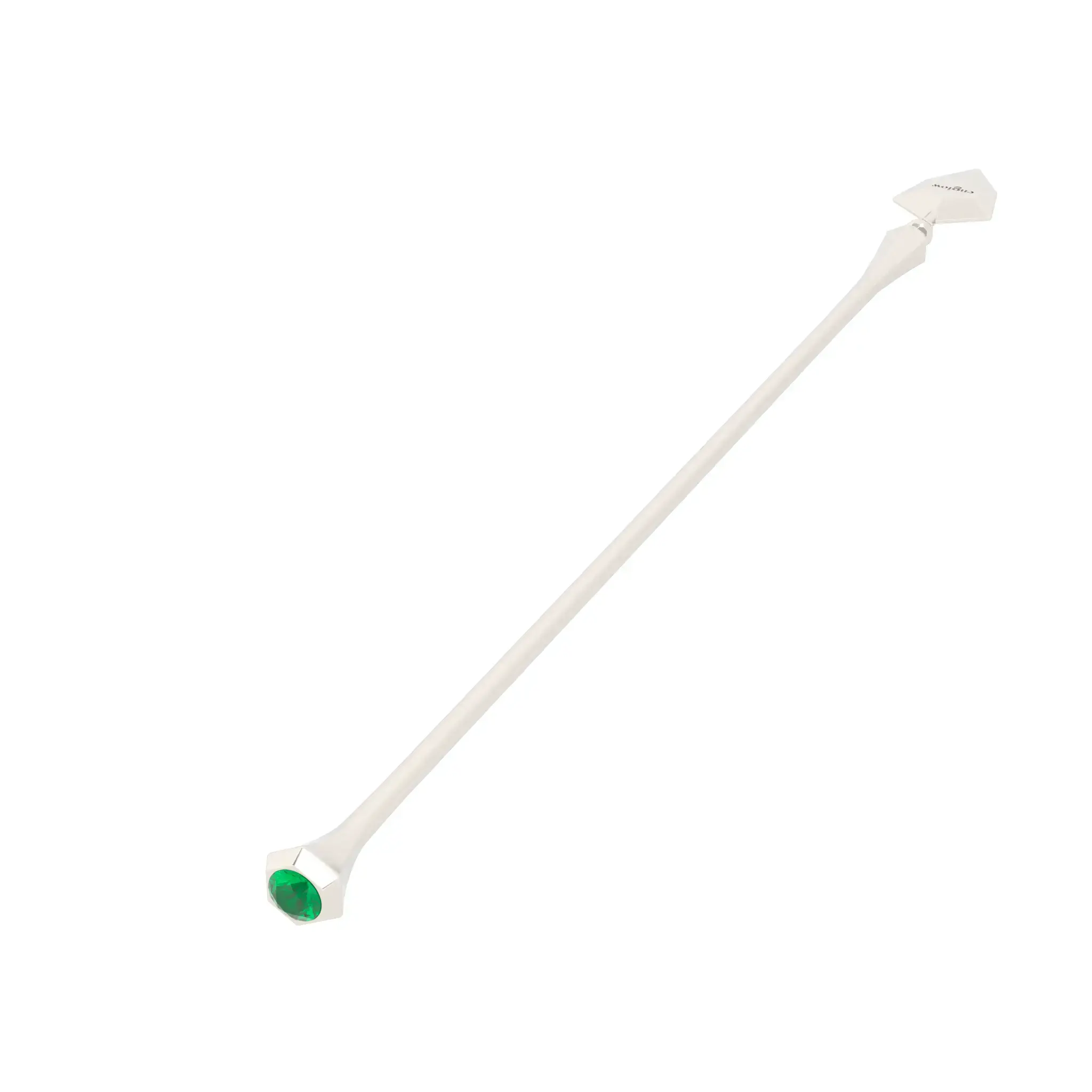 Englow Coctail Saba Zambian Emerald White Gold: Stilvolle Cocktail-Rührer / Stirrer mit 6mm runden Edelstein