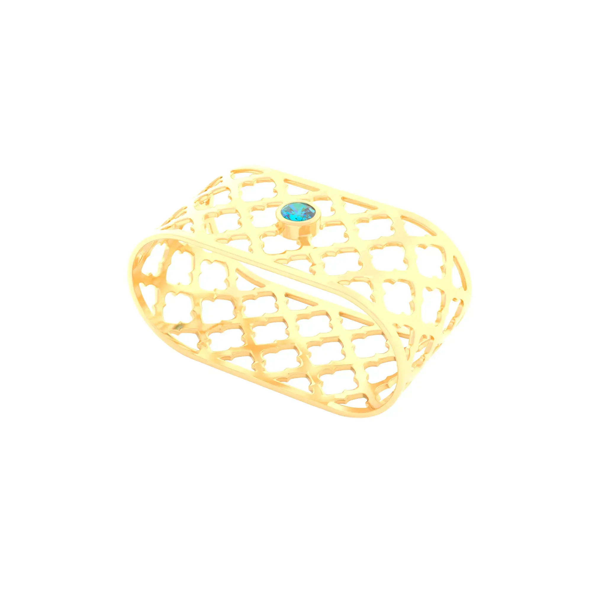 Sands Oriental - Yellow Gold with Blue Zircon