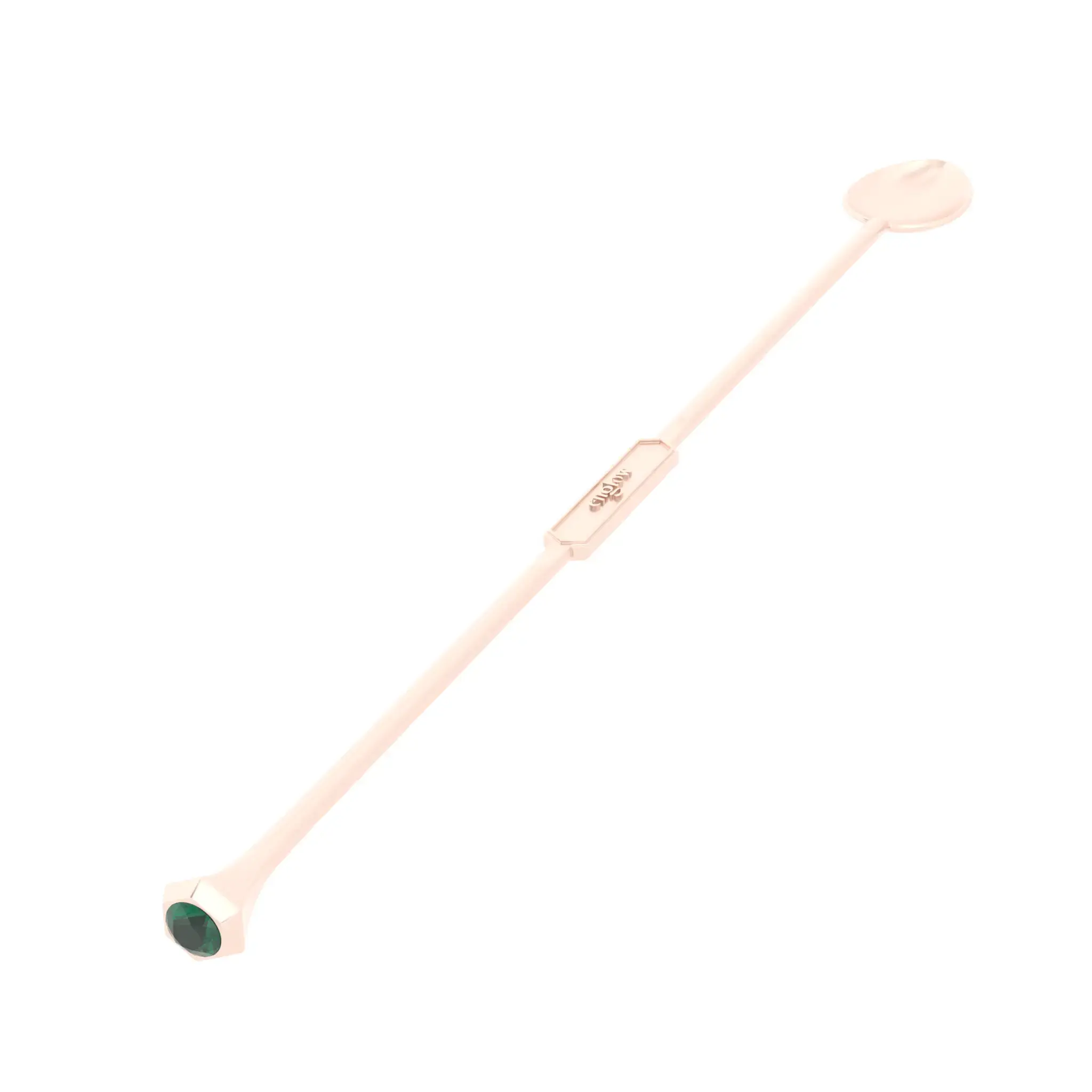 Englow Coctel Sitta Columbian Emerald Rose Gold: Stilvolle Whiskey Rührer / Stirrer mit 6mm runden Columbian Emerald