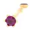 Miniaturbild: Englow Visky Sitta Rubellite Tourmaline Yellow Gold: Stilvolle Whiskey-Rührer / Stirrer mit 6mm runden Edelstein