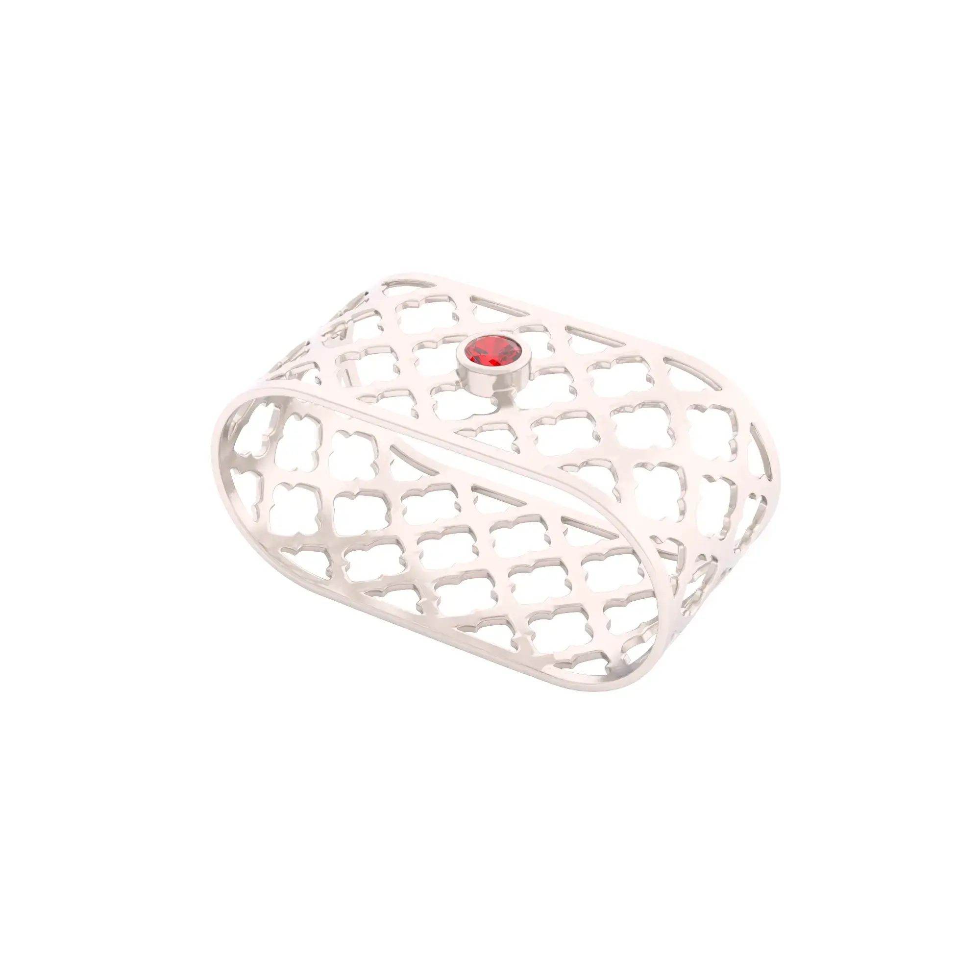 Englow Sands Oriental - White Gold with Red Garnet – exquisite Serviettenringe, Napkin Rings