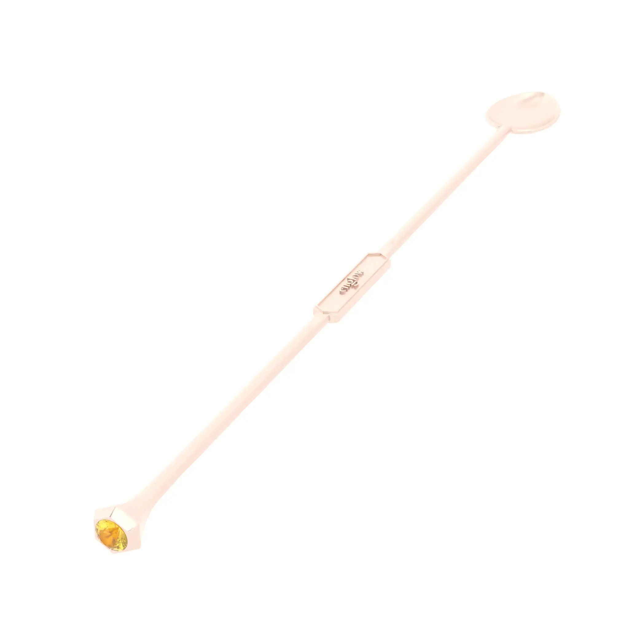 Englow Coctail Sitta Yellow Tourmaline Rose Gold: Stilvolle Cocktail-Rührer / Stirrer mit 6mm runden Edelstein