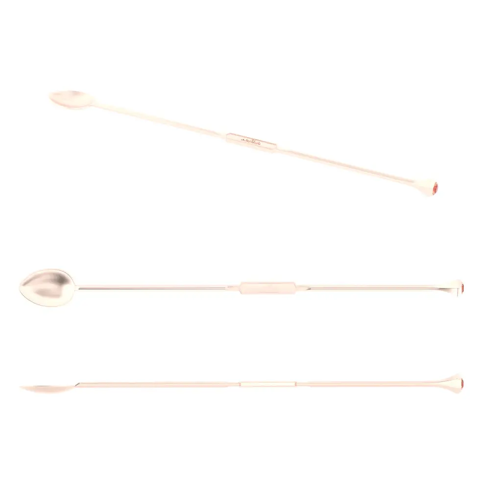 Englow Coctail Sitta Peach Tourmaline Rose Gold: Stilvolle Cocktail-Rührer / Stirrer mit 6mm runden Edelstein