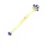 Thumbnail: Englow Visky Saba Blue Sapphire Yellow Gold: Stilvolle Whiskey-Rührer / Stirrer mit 6mm runden Edelstein