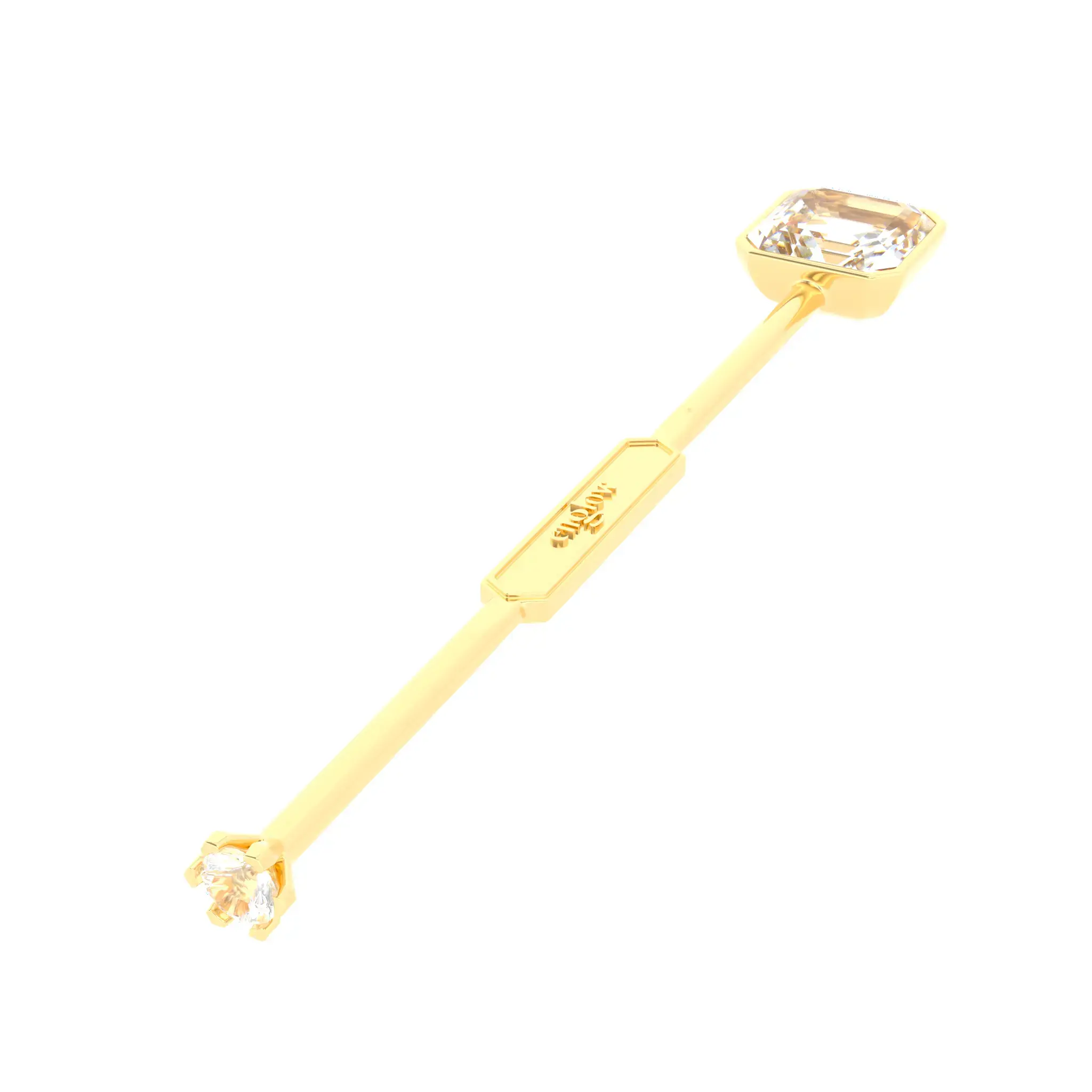 Englow Visky Sitta Whiskey Quartz Yellow Gold: Stilvolle Whiskey-Rührer / Stirrer mit 6mm runden Edelstein