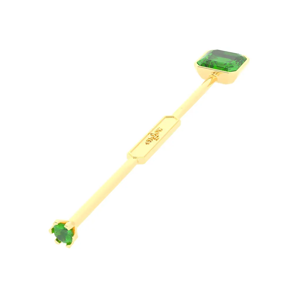 Englow Visky Sitta Garnet Tsavorite Yellow Gold: Stilvolle Whiskey-Rührer / Stirrer mit 6mm runden Edelstein