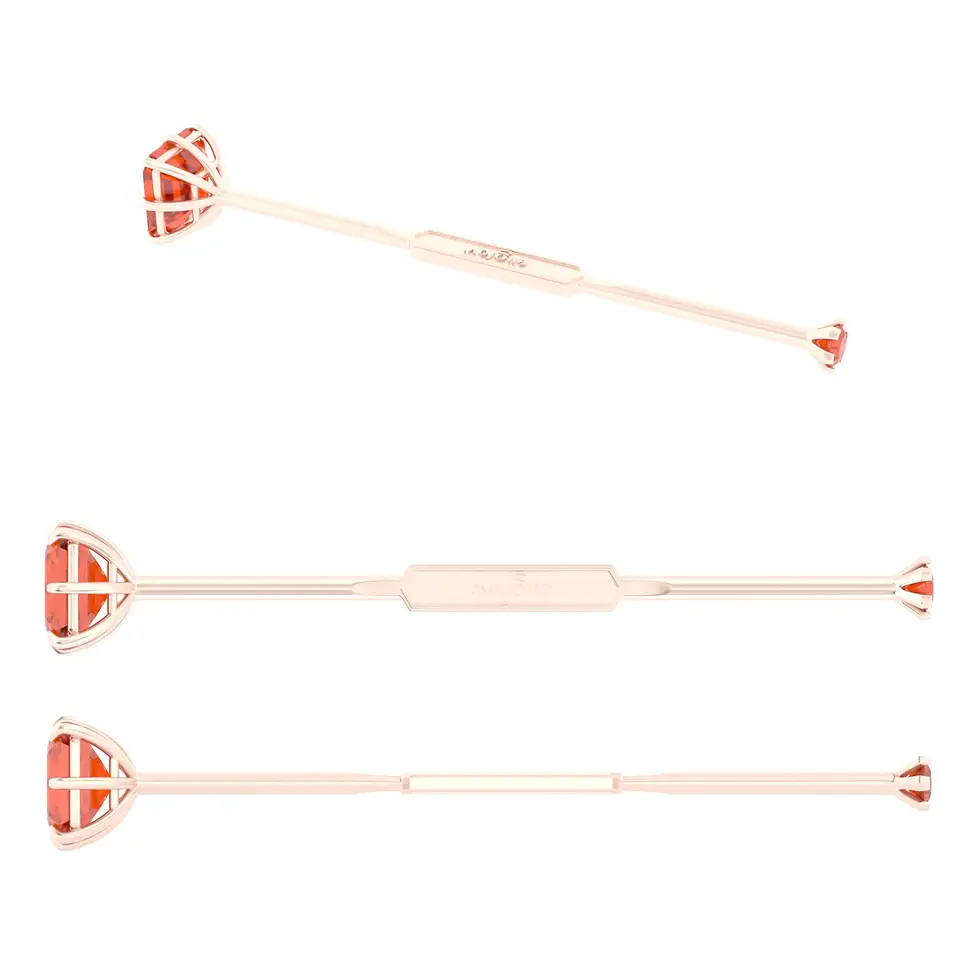 Englow Visky Saba Orange Sapphire Rose Gold: Stilvolle Whiskey-Rührer / Stirrer mit 6mm runden Edelstein
