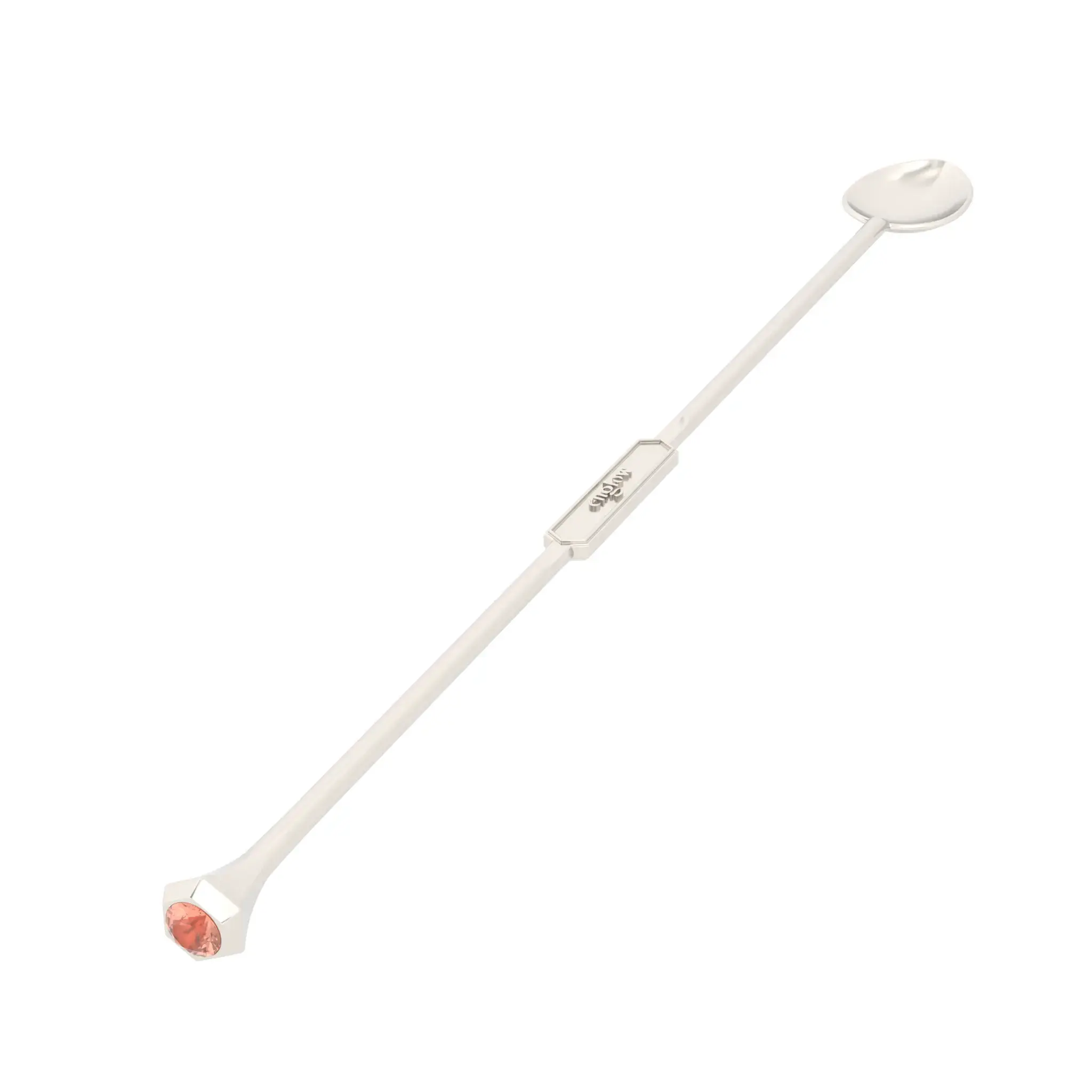 Englow Coctail Sitta Peach Tourmaline White Gold: Stilvolle Cocktail-Rührer / Stirrer mit 6mm runden Edelstein