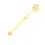 Thumbnail: Englow Visky Saba Champagne Quartz Yellow Gold: Stilvolle Whiskey-Rührer / Stirrer mit 6mm runden Edelstein