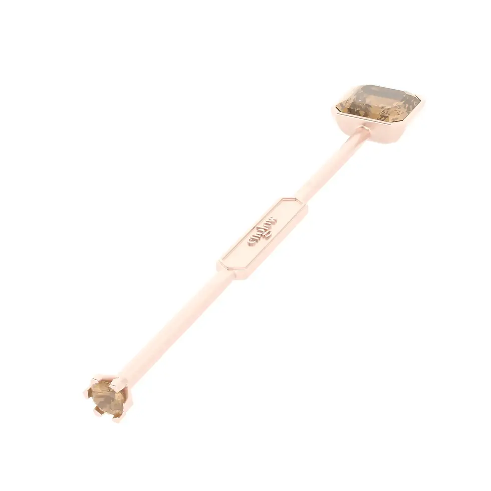 Englow Visky Sitta Champagne Zircon Rose Gold: Stilvolle Whiskey-Rührer / Stirrer mit 6mm runden Champagne Zircon