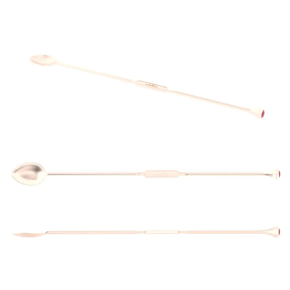 Englow Coctail Sitta Ruby Rose Gold: Stilvolle Cocktail-Rührer / Stirrer mit 6mm runden Edelstein