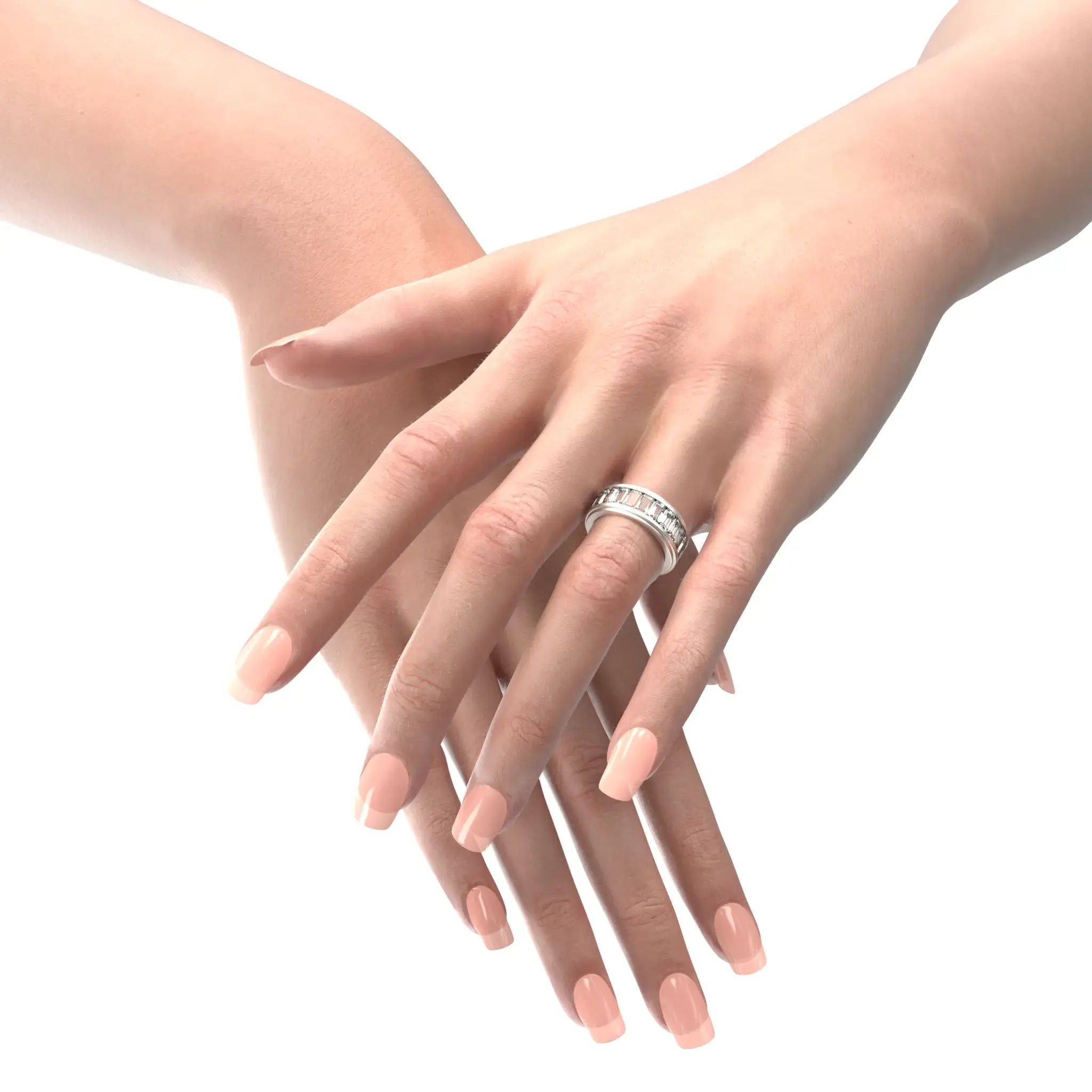 Englow SELVA Eternity Fingerring mit White Sapphire: Luxuriöses Schmuckstück / Fingerring 18K White Gold