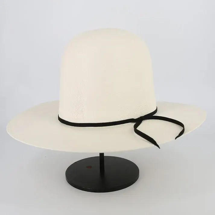 Stone Telar Open Crown Cowboy Hard Spirit Hat White