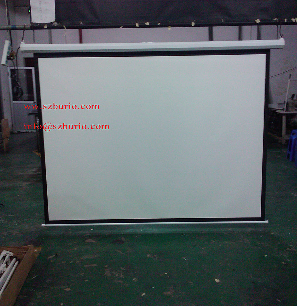 الصورة المصغرة: Wholesale 92 Inch 16:9 Matte White Electric Projector Screen With RF Remote
