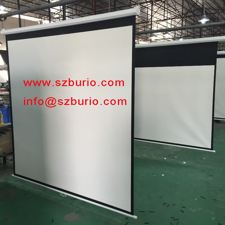 Thumbnail: Wholesale 7ft x 7ft Wall Type Manual Pull Down Self-lock Projection Screen