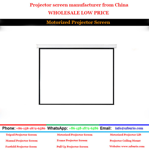 Projector Screen Inverse Square Square Case Matte White 72 Inch 4:3 Motorized/Electric Projector Screen
