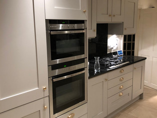 Spray Painted Grey Kitchen