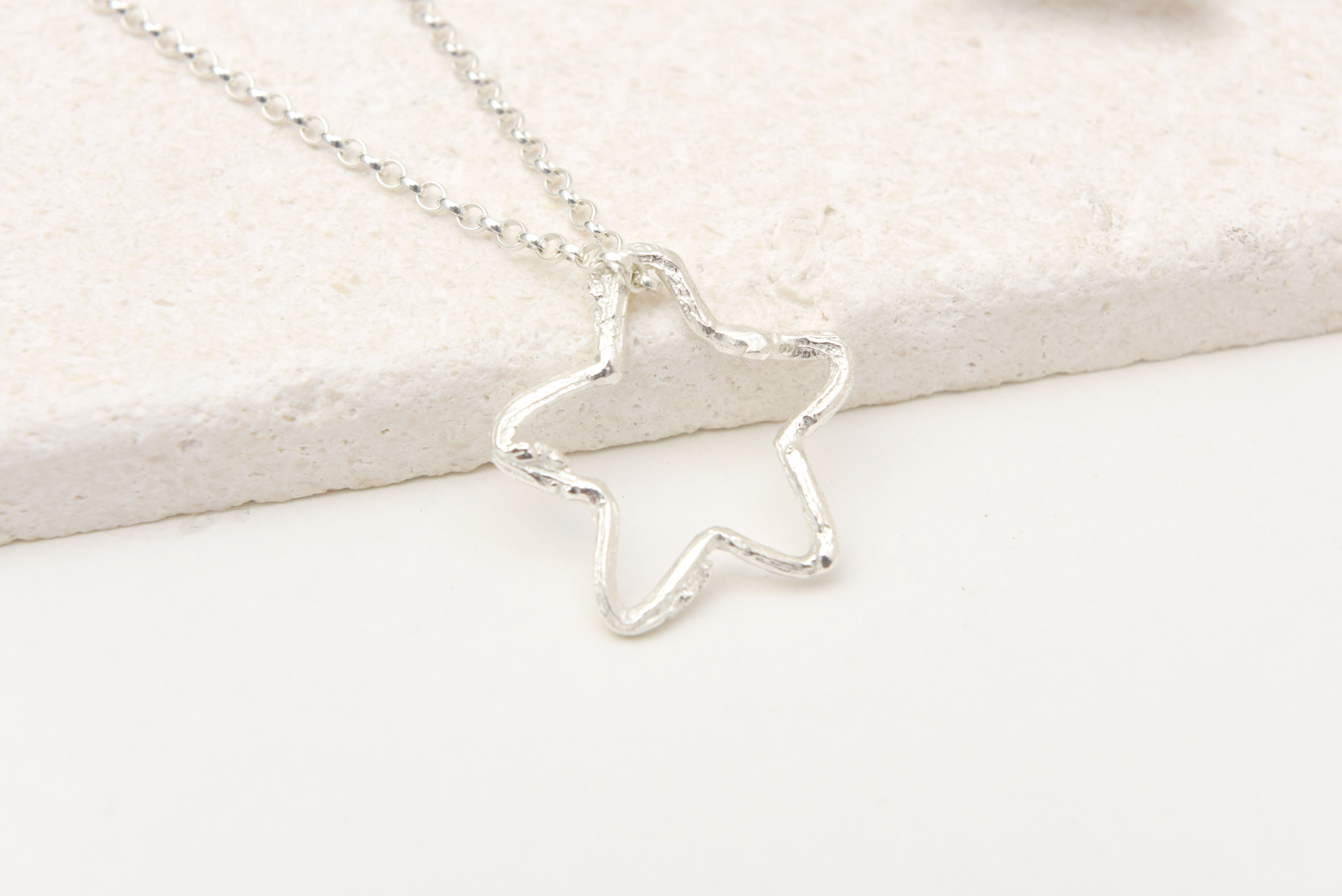 Silver Twig Star Necklace