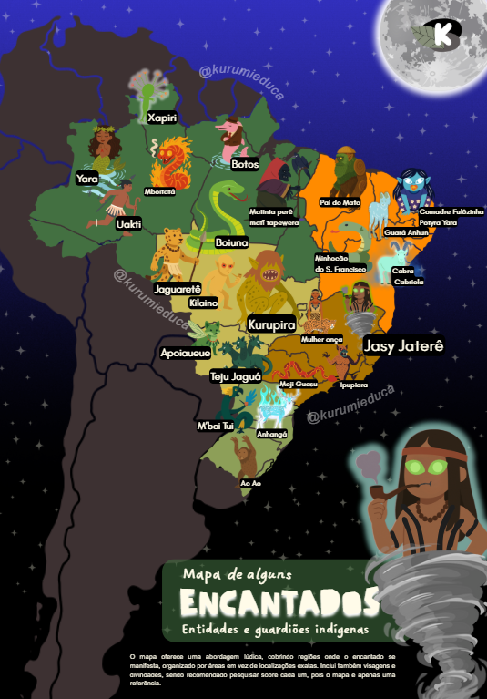 Eye-level view of a book open on a wooden table with indigenous art illustrations