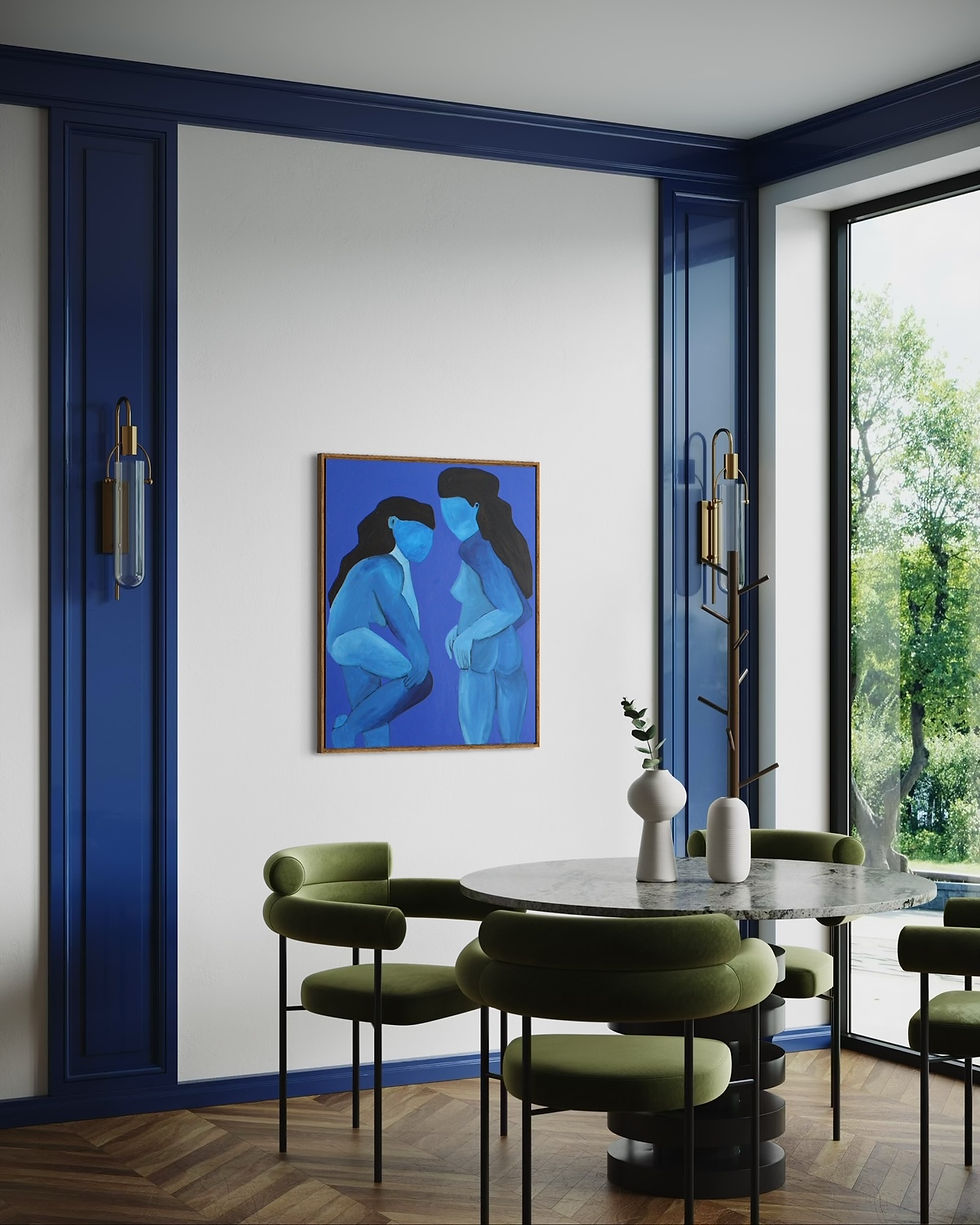 Thumbnail: Figurative painting "Femmes au bain de minuit"