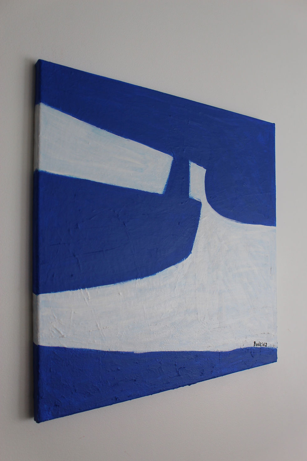 Thumbnail: Minimalist square blue and off-white abstract