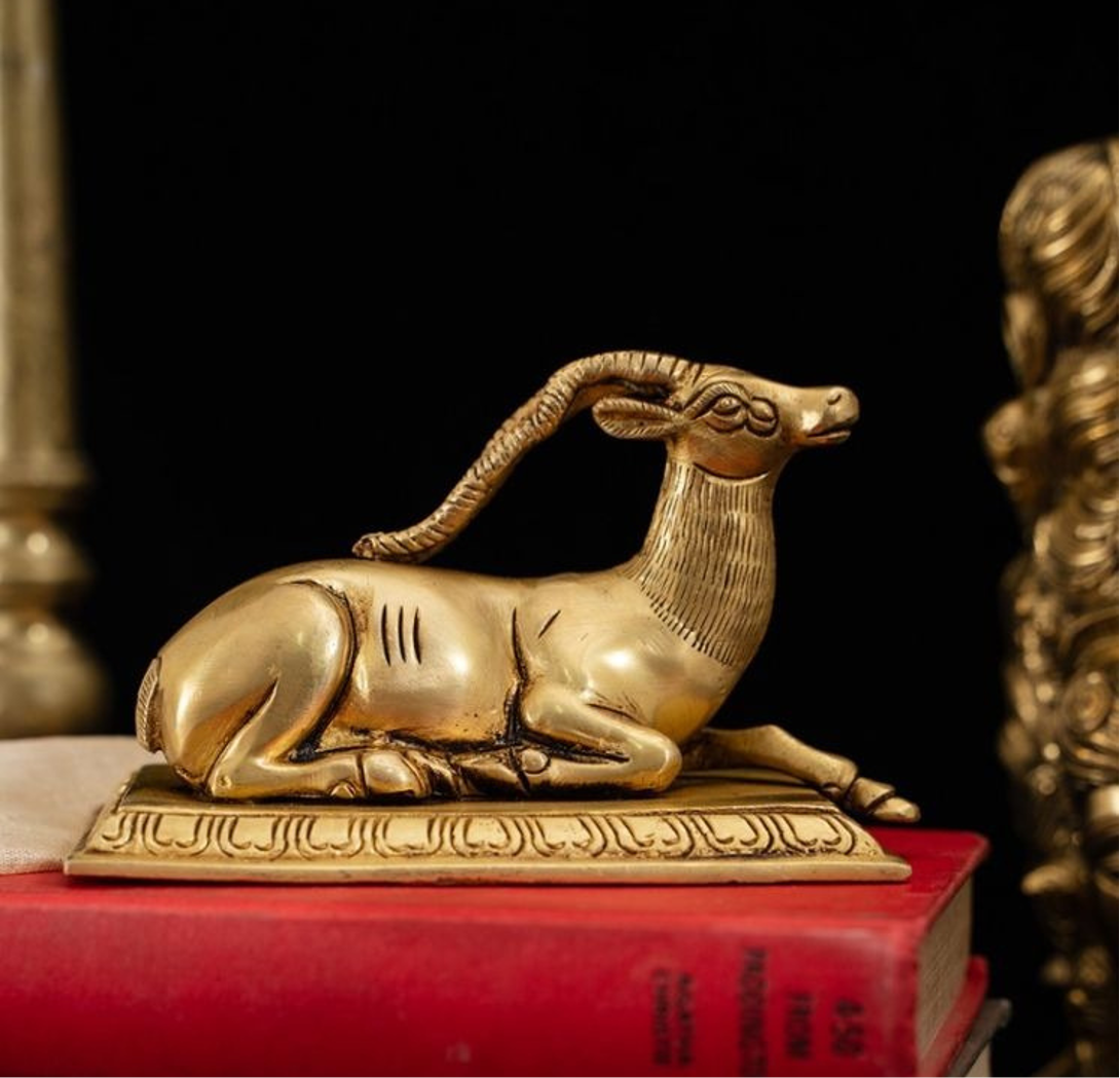 Majestic Deer Brass Decor Accent + 25g Peony White Tea