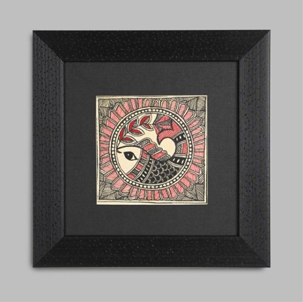 Matsya Madhubani Art + 75g/2.64oz Pure Green Tea Darjeeling