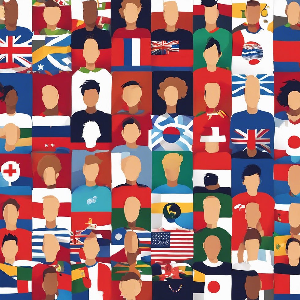 people with country flag background