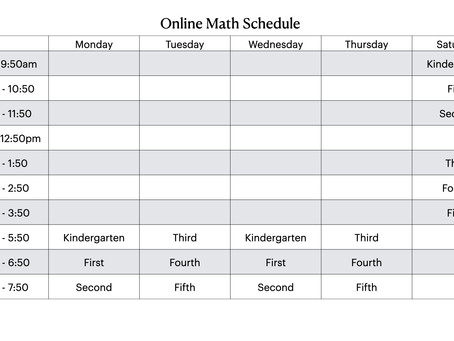 Online Math Schedule