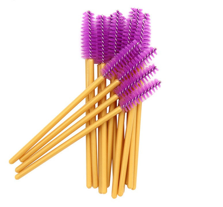 Gold Tower Purple Mascara Wands Brushes Disposable Eyelash Extension