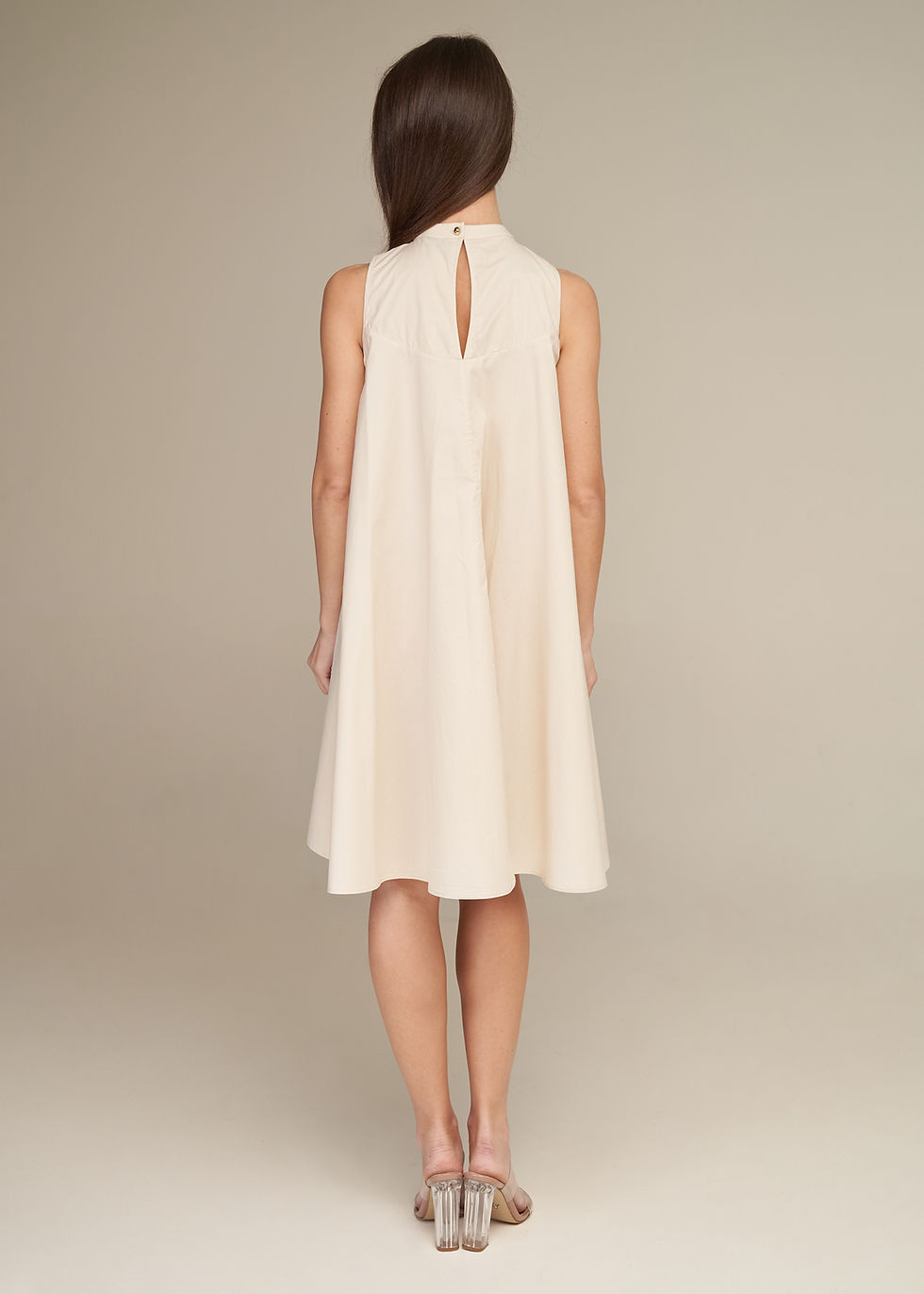 Küçük resim: Beige Summer Mini Dress