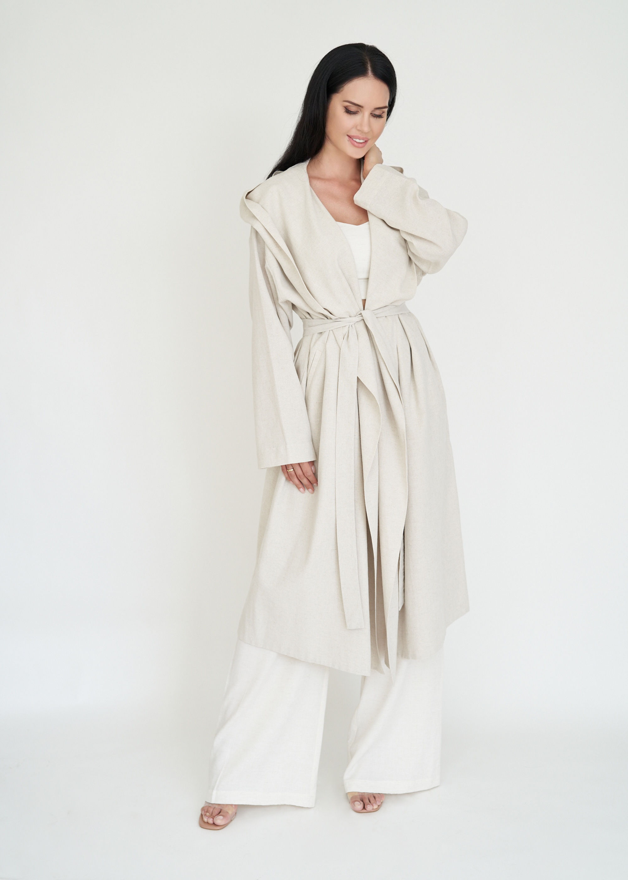 Ketenli Kapşonlu Kap