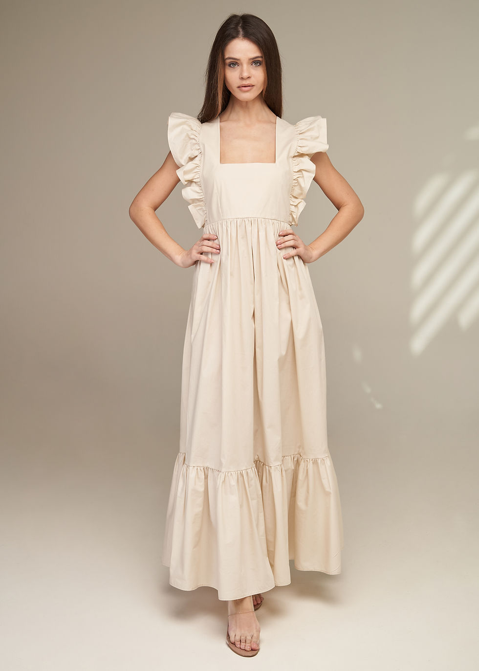 Küçük resim: Long Beige Summer Dress