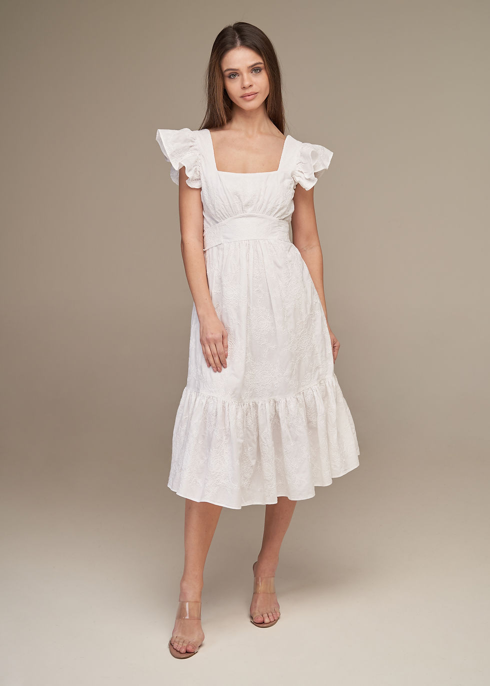 Miniature : White Summer Midi Dress