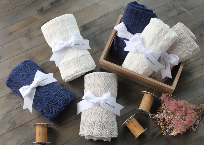 feather cotton®のブランケット / weekend 03 silver gray Mサイズ