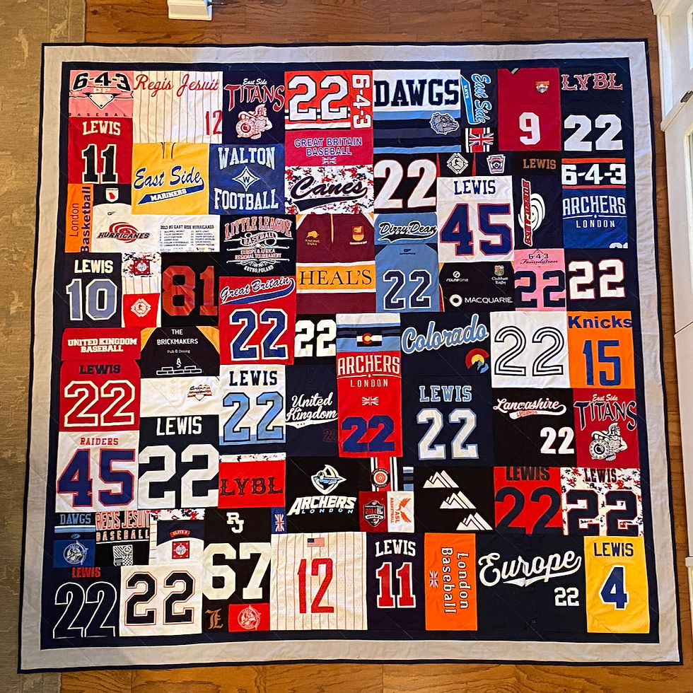 Thumbnail: Mosaic: Twin Custom T-shirt Quilt w/ Solid Border