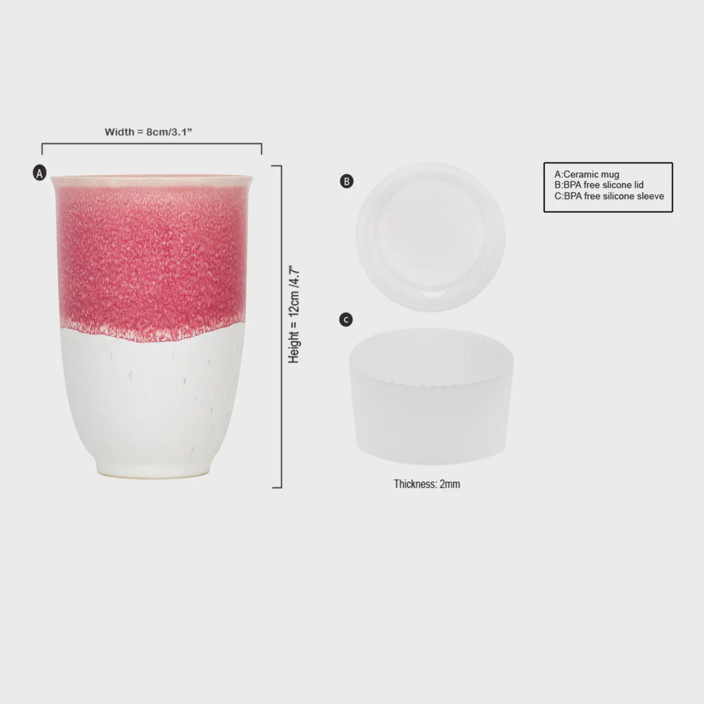 Nova Ceramics Travel Mug - Coral Pink