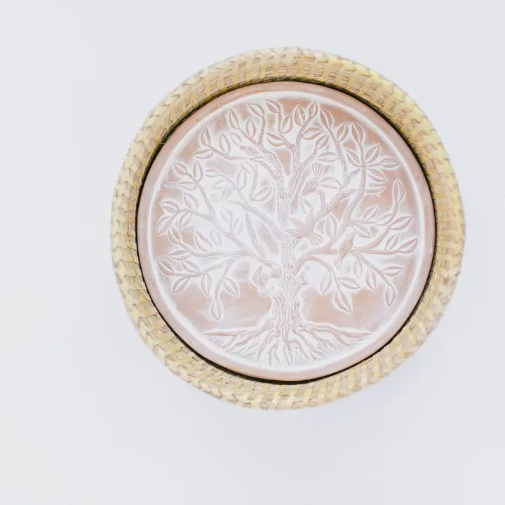Round Birds in A Tree Bread Warmer Basket