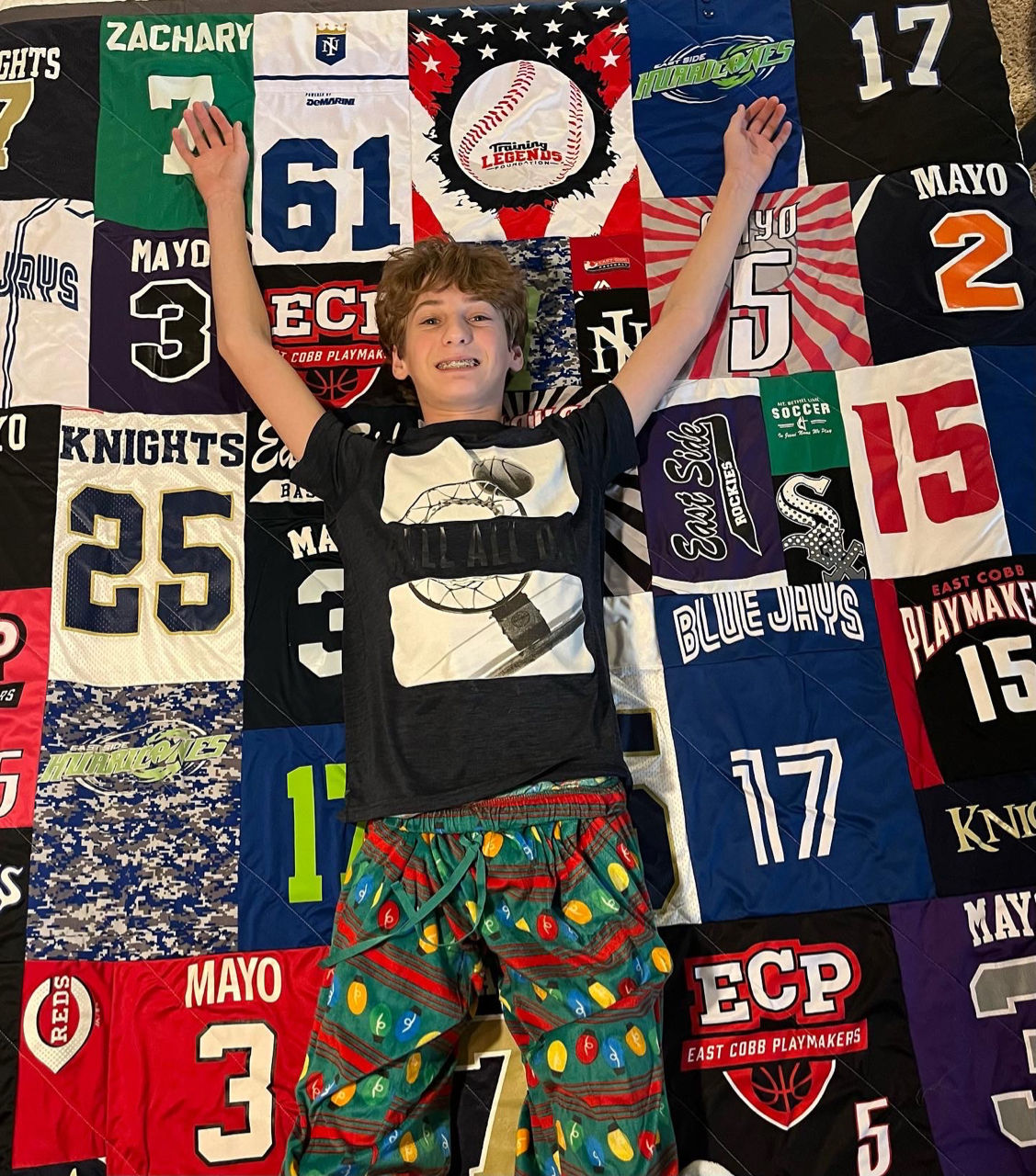 Mosaic: King Custom T-shirt Quilt w/ Fancy Border