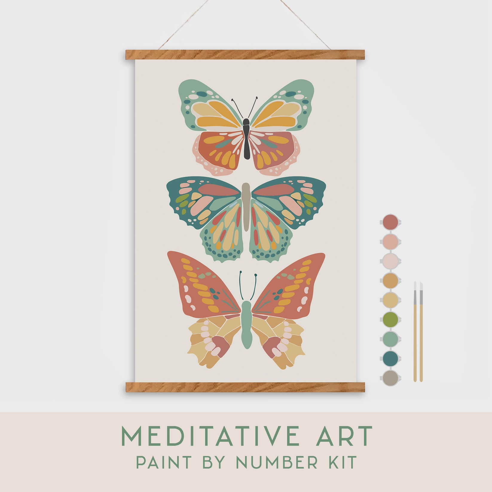 BREBUT0021218-1002 Vibrant Butterflies Meditative Art Paint By Number Kit