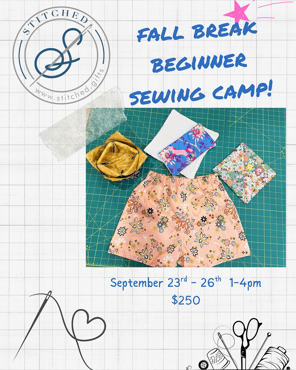 Fall Break Sewing Camp : September 23rd - 26th