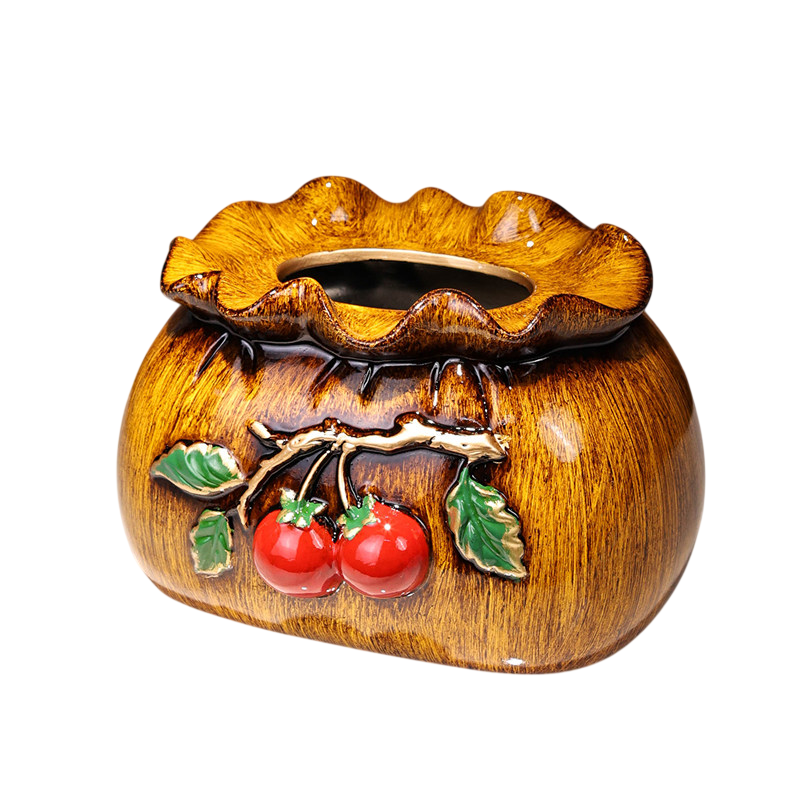 Vintage Decorative Tissue Box Cover with Ashtray Holder