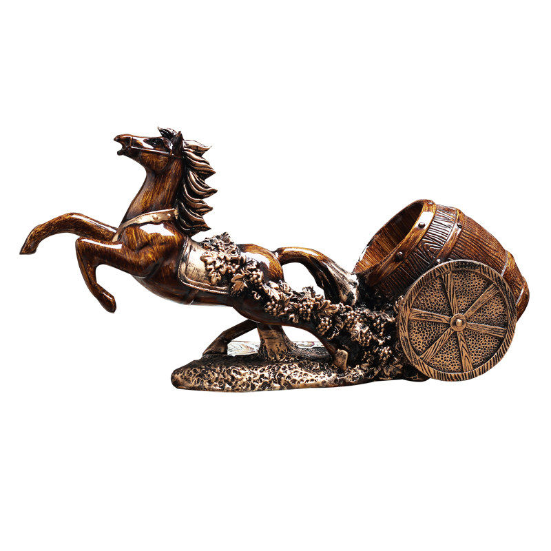 Vintage Horse Carriage Wine Bottle Holder, European Style Decorative Wine Rack
